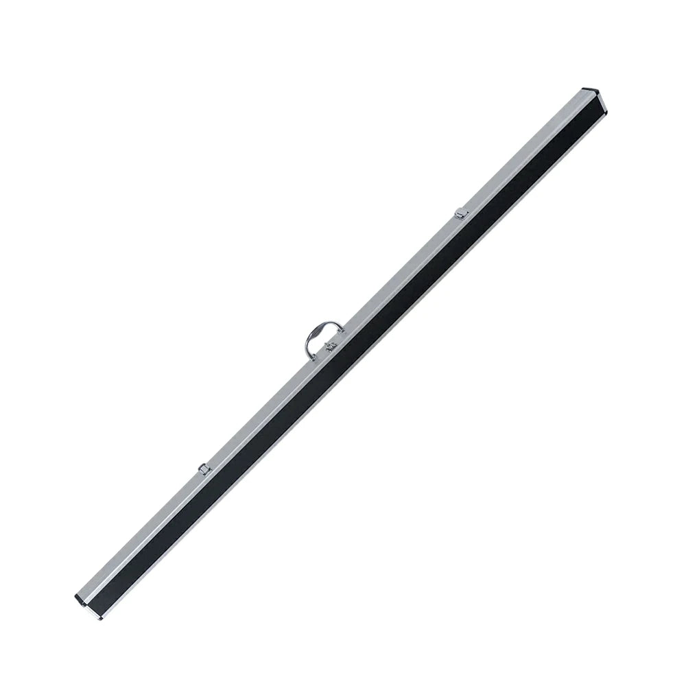 ARIX 1-Piece Cue Case 150cm, Aluminium Hard Shell with Foam Interior, Secure Metal Clasps & Carry Handle - Silver
