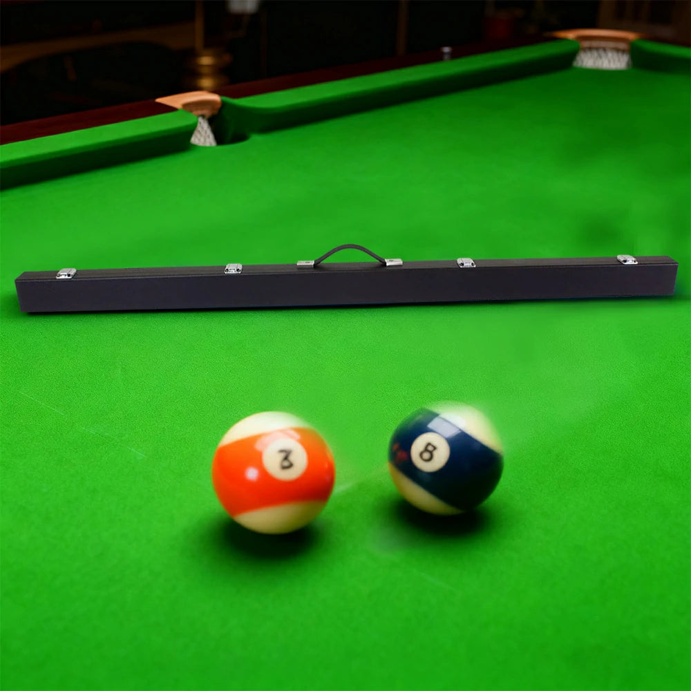 ARIX Premium 3/4 Cue Case, Black Hard Shell with Red Lined Interior, Reinforced Metal Clasps and Carry Handle - Black