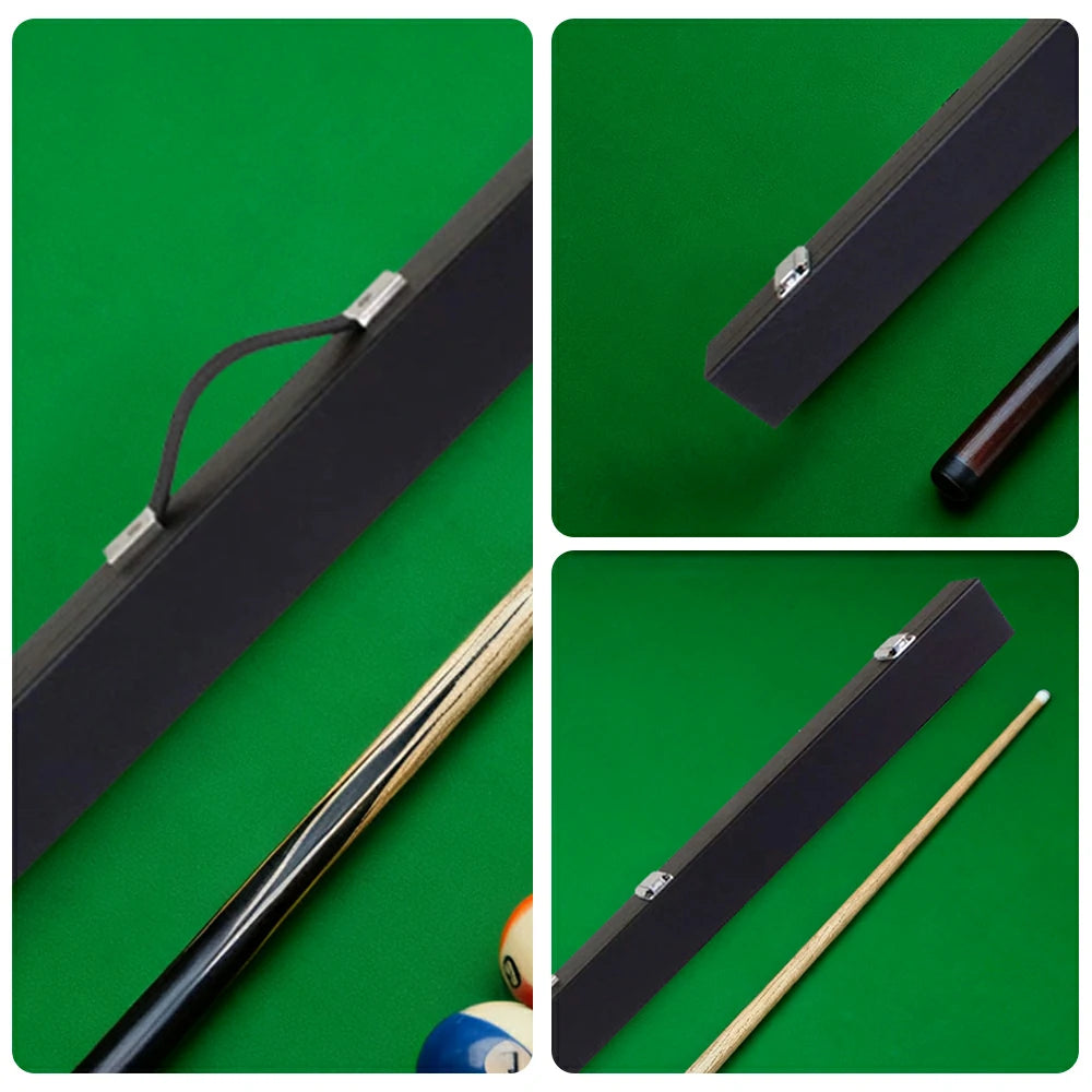 ARIX Premium 3/4 Cue Case, Black Hard Shell with Red Lined Interior, Reinforced Metal Clasps and Carry Handle - Black