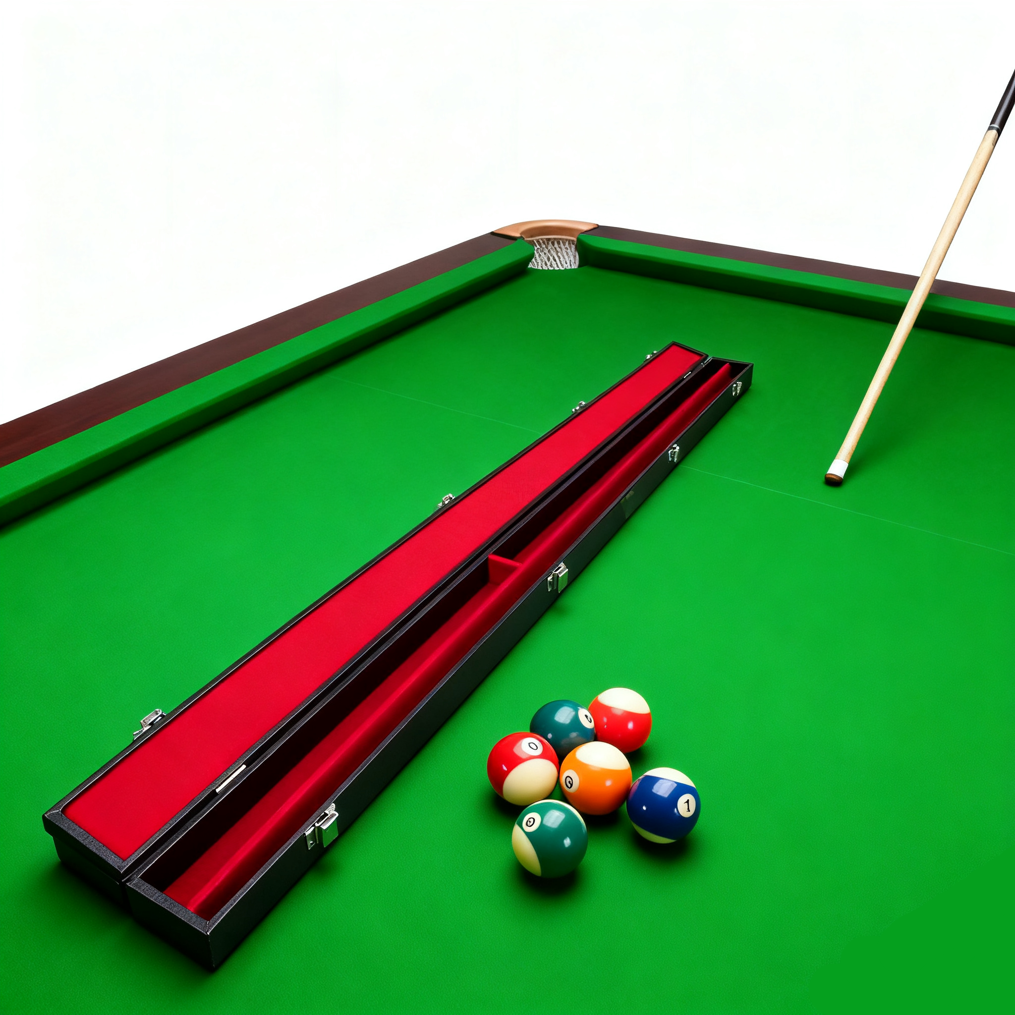 ARIX Premium 3/4 Cue Case, Black Hard Shell with Red Lined Interior, Reinforced Metal Clasps and Carry Handle - Black