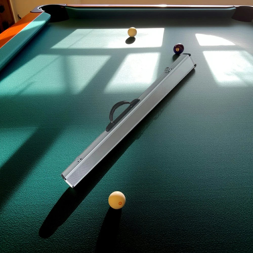ARIX Cue Case 86cm for 2-Piece Cue, Dimpled Aluminium Hard Shell with Foam Lining, Reinforced Handle & Metal Clasps - Silver