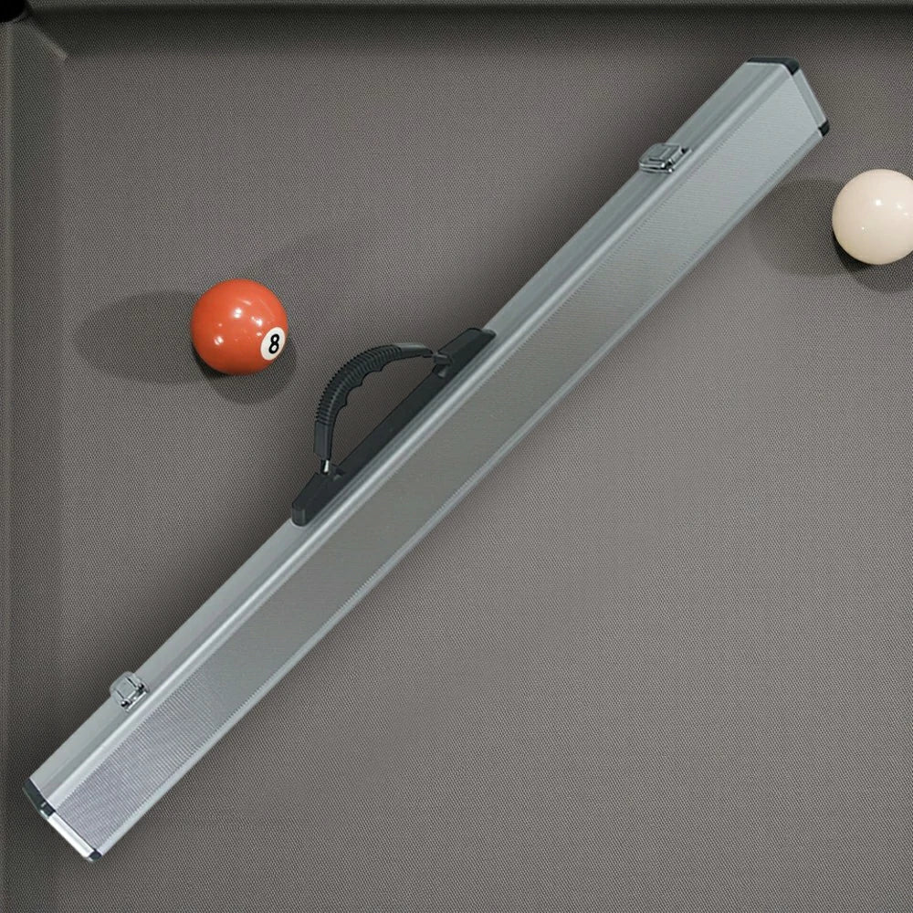 ARIX Cue Case 86cm for 2-Piece Cue, Dimpled Aluminium Hard Shell with Foam Lining, Reinforced Handle & Metal Clasps - Silver