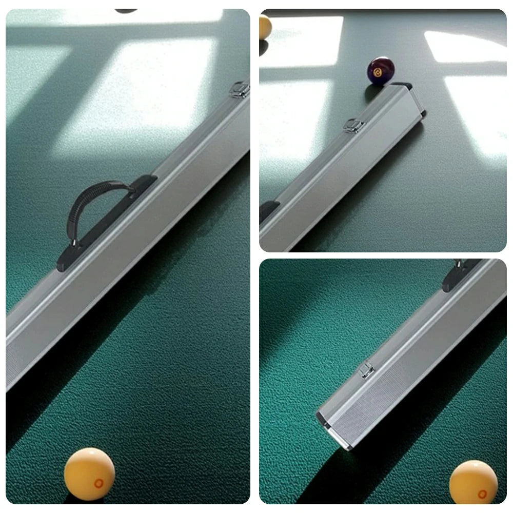 ARIX Cue Case 86cm for 2-Piece Cue, Dimpled Aluminium Hard Shell with Foam Lining, Reinforced Handle & Metal Clasps - Silver