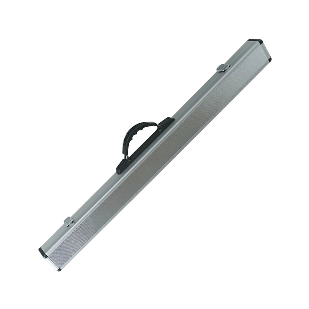ARIX Cue Case 86cm for 2-Piece Cue, Dimpled Aluminium Hard Shell with Foam Lining, Reinforced Handle & Metal Clasps - Silver