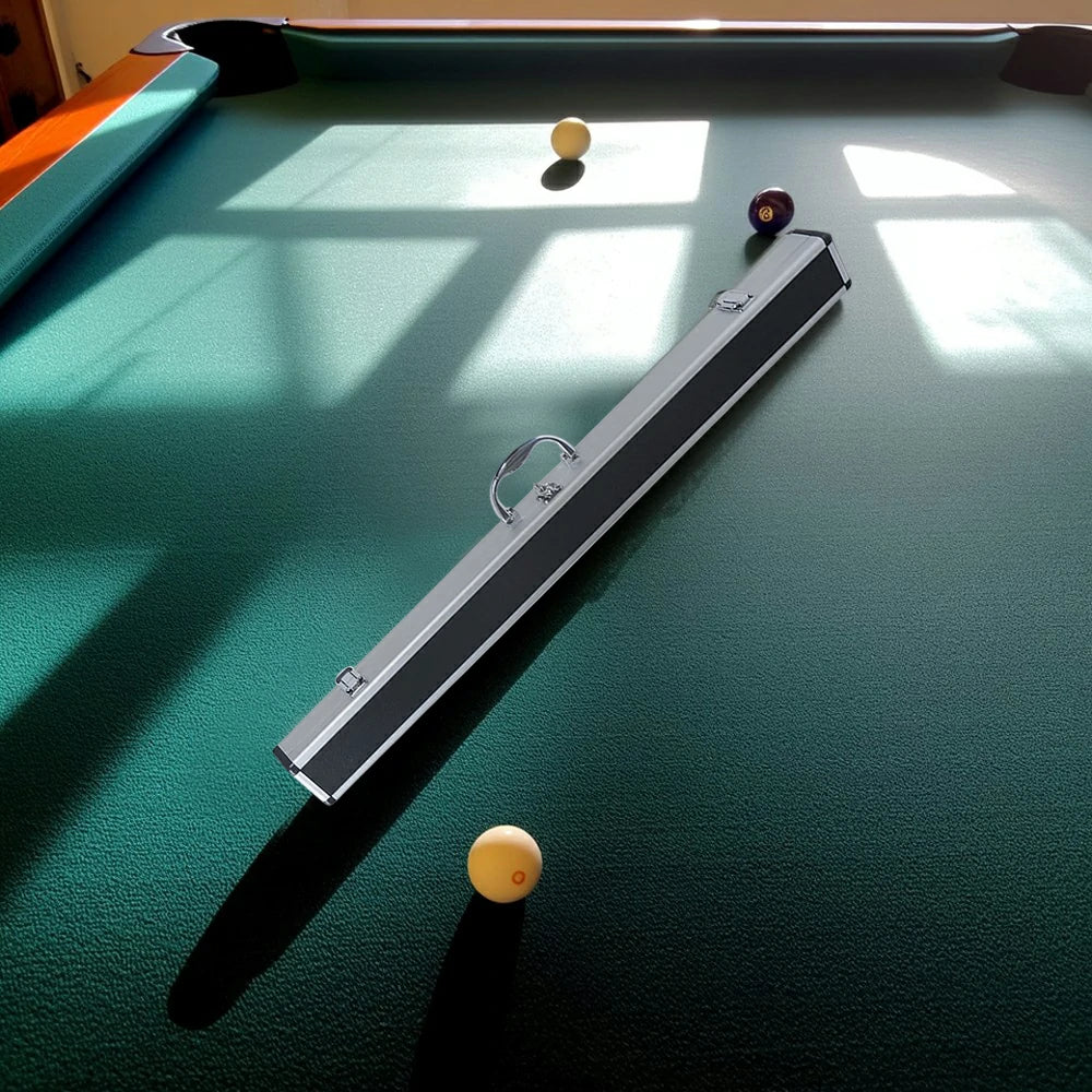 ARIX Cue Case 86cm for 2-Piece Cue, Dimpled Aluminium Hard Shell with Foam Lining, Reinforced Handle & Metal Clasps - Black