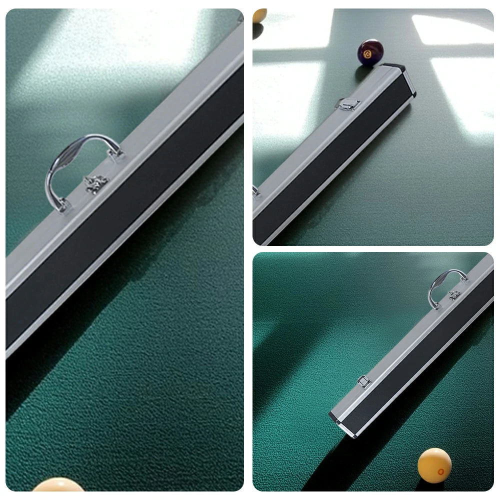 ARIX Cue Case 86cm for 2-Piece Cue, Dimpled Aluminium Hard Shell with Foam Lining, Reinforced Handle & Metal Clasps - Black
