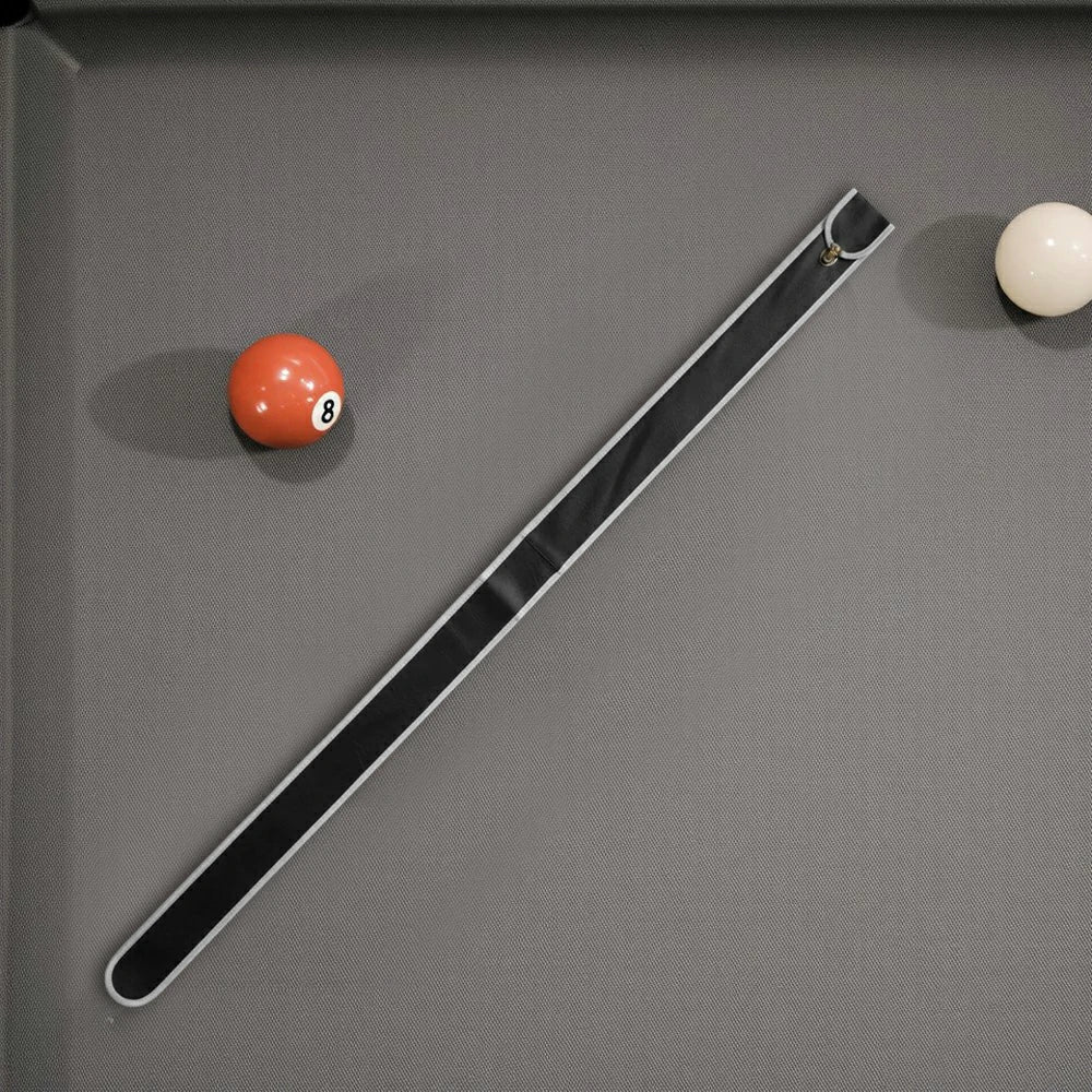 ARIX Soft Cue Sleeve 57", Imitation Leather with Grey Trim, Light Padding and Brass Buckle Clip – 1-Piece Cue Case - Black