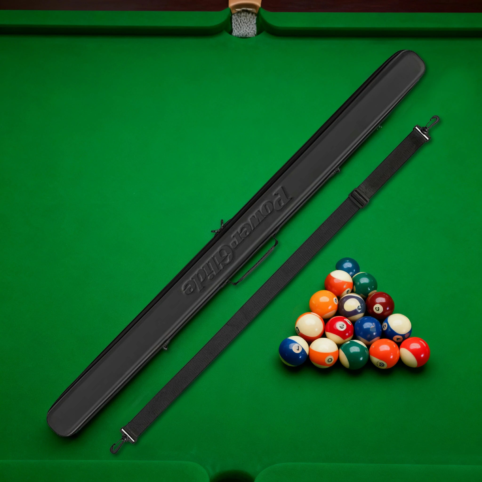 ARIX 3/4 Cue Case, Hard EVA Shell with Foam-Padded Interior, Accessory Slots & Secure Zip Closure - Black