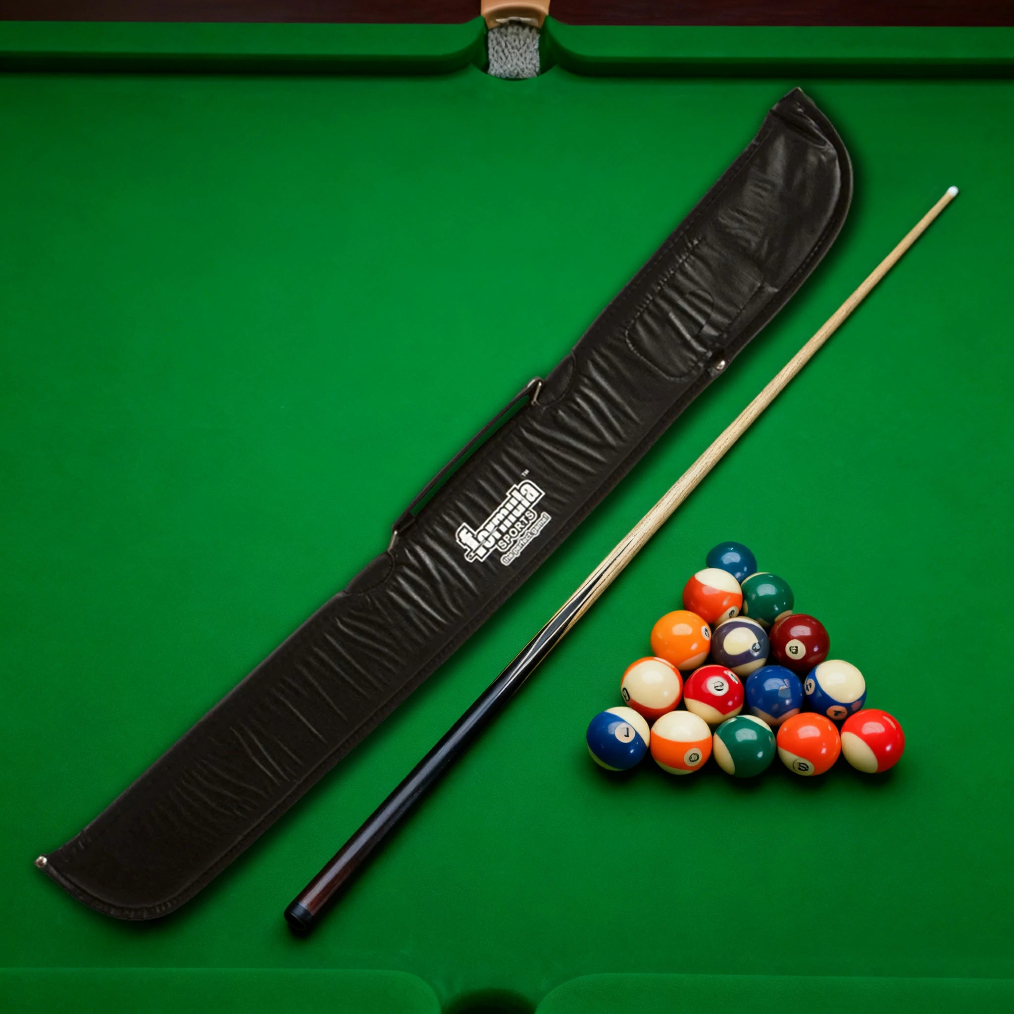 ARIX 57" Black Soft Cue Sleeves, Imitation Leather with Light Padding & Full-Length Zipper – 2-Piece Cue Cases - Black