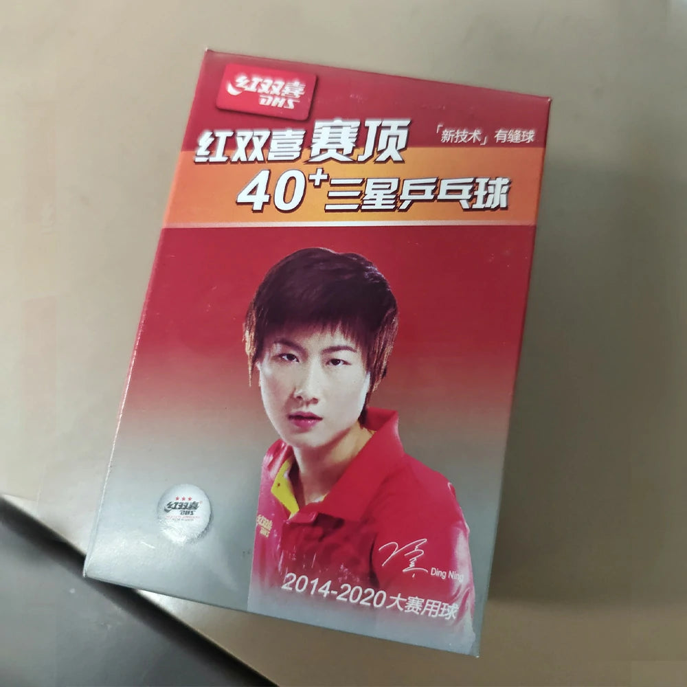 DOUBLE HAPPINESS 40mm+ 3-Star Table Tennis Balls – Durable ABS Seamless Design, Pack of 6