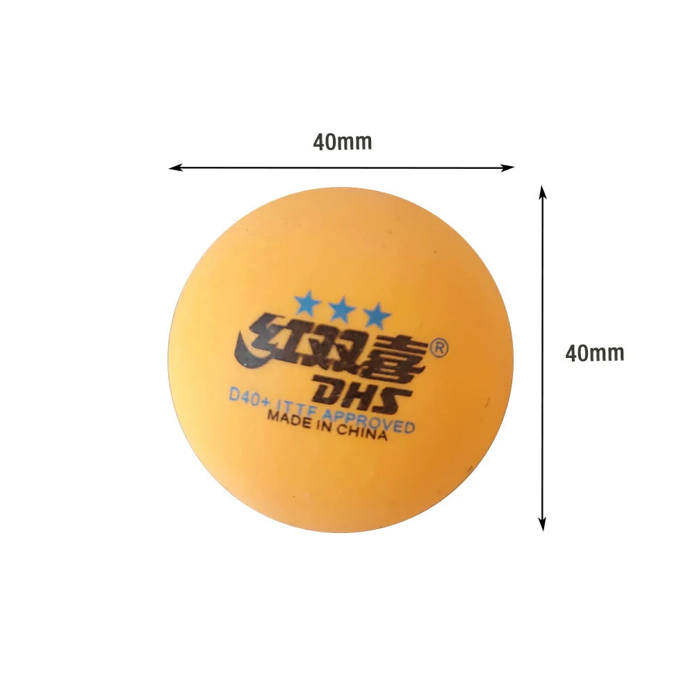 DOUBLE HAPPINESS 40mm+ 3-Star Table Tennis Balls – Durable ABS Seamless Design, Pack of 6