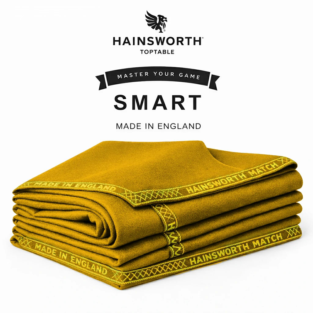 Hainsworth Smart Precut Cloth - 7/8/9FT Professional Speed & Control, 460gsm Directional Nap for Snooker & Pool Tables - Gold