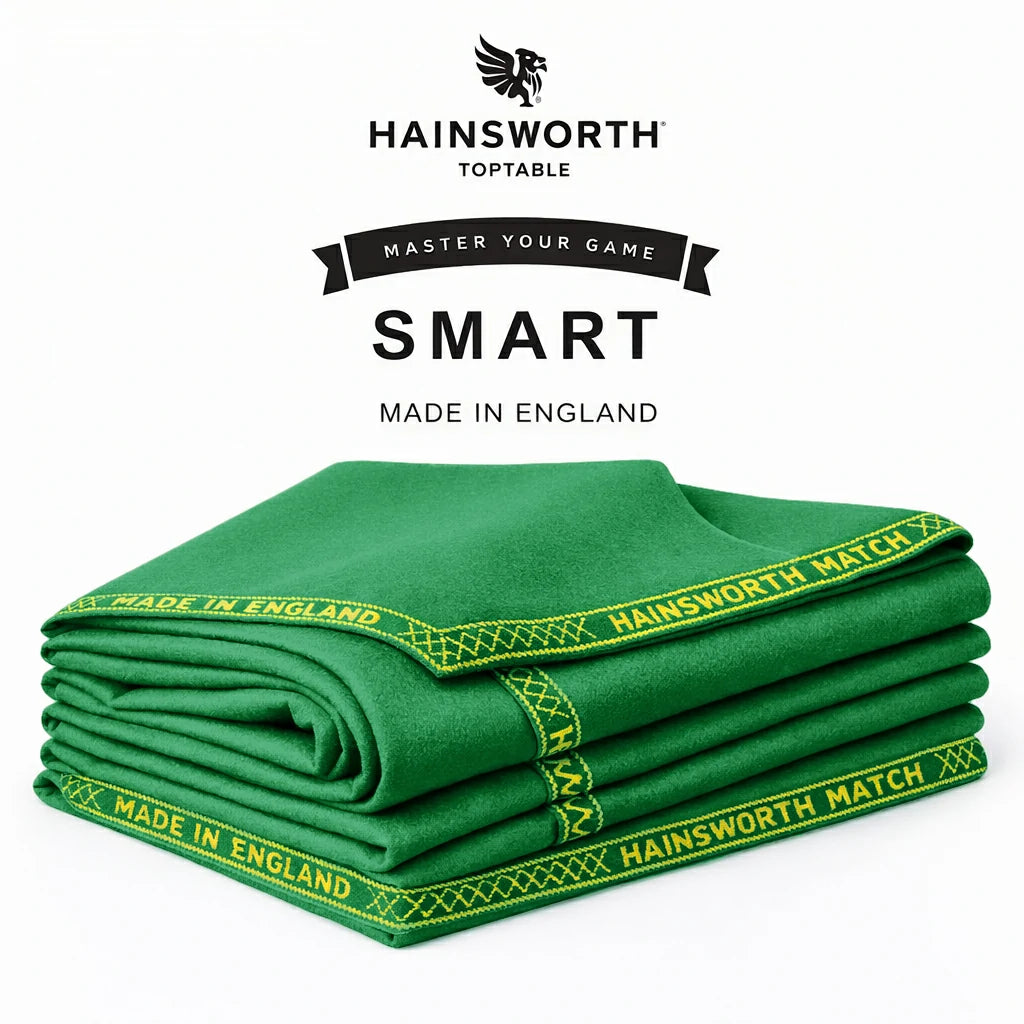 Hainsworth Smart Precut Cloth - 7/8/9/12FT Professional Speed & Control, 460gsm Directional Nap for Snooker & Pool Tables - Olive Green