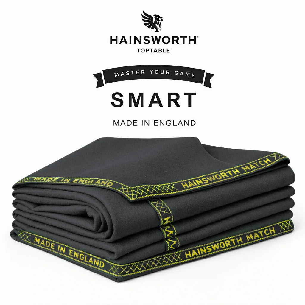 Hainsworth Smart Precut Cloth - 7/8/9/12FT Professional Speed & Control, 460gsm Directional Nap for Snooker & Pool Tables - Pewter