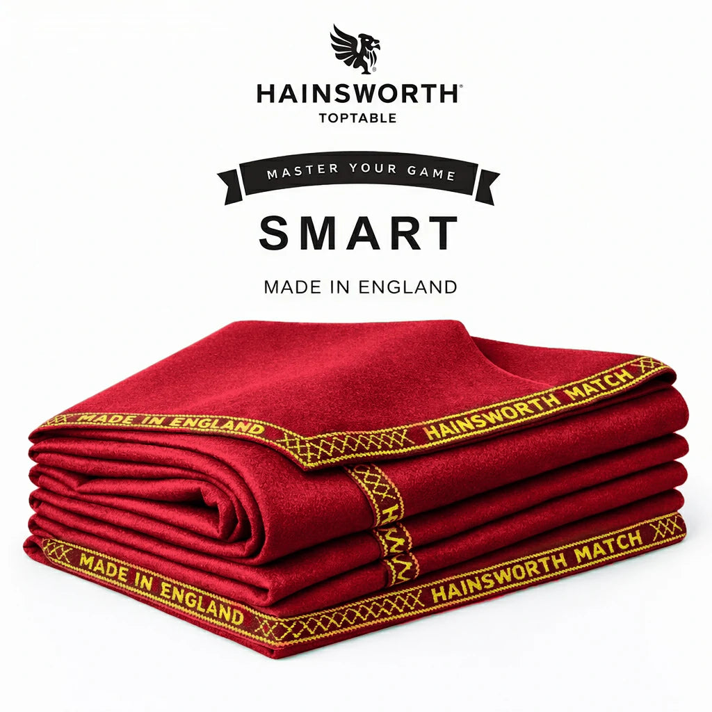 Hainsworth Smart Precut Cloth - 7/8/9FT Professional Speed & Control, 460gsm Directional Nap for Snooker & Pool Tables - Red