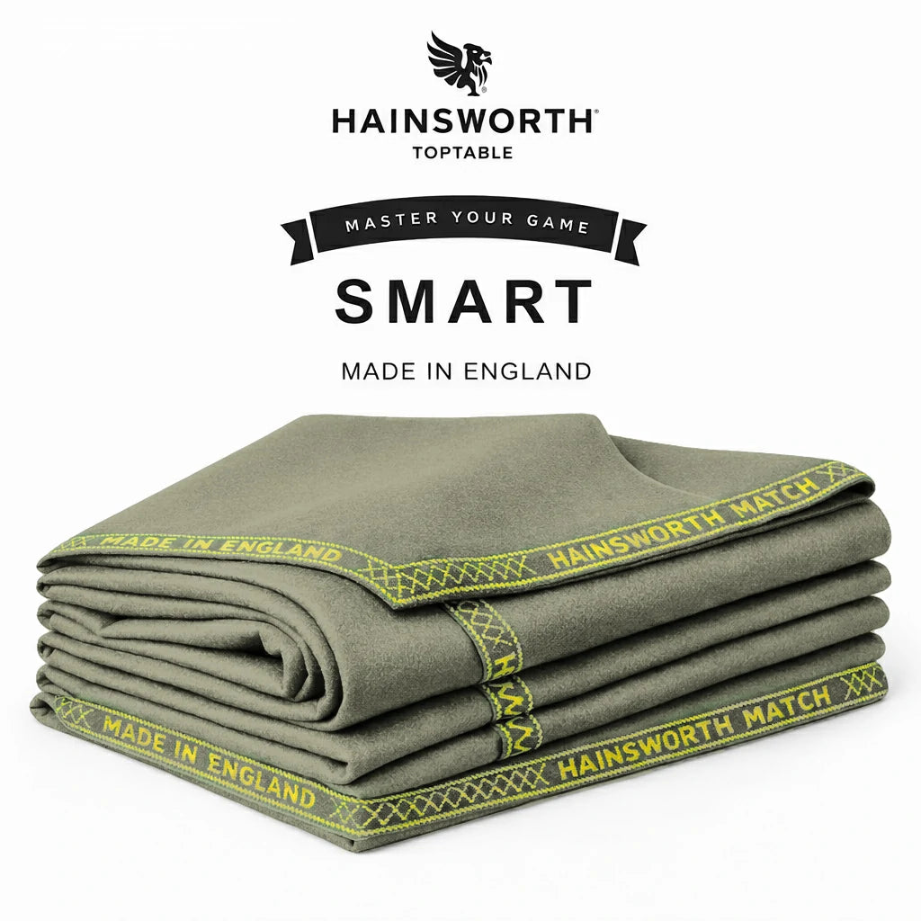 Hainsworth Smart Precut Cloth - 7/8/9FT Professional Speed & Control, 460gsm Directional Nap for Snooker & Pool Tables - Sage