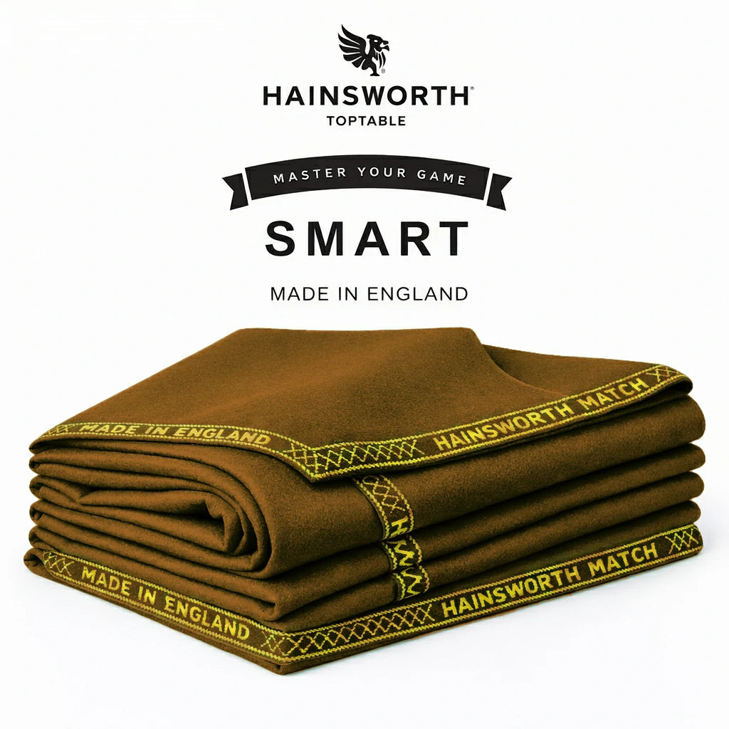 Hainsworth Smart Precut Cloth - 7/8/9FT Professional Speed & Control, 460gsm Directional Nap for Snooker & Pool Tables - Tan
