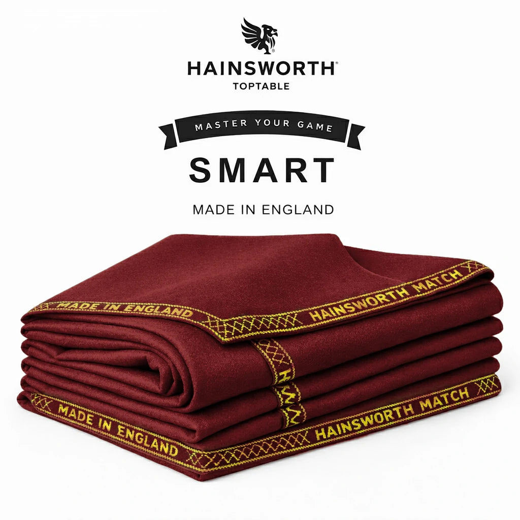 Hainsworth Smart Precut Cloth - 7/8/9FT Professional Speed & Control, 460gsm Directional Nap for Snooker & Pool Tables - Windsor Red