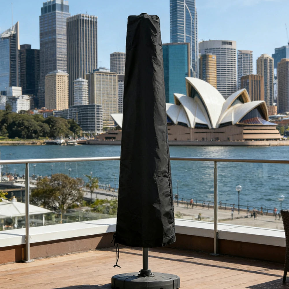 ARIX Outdoor Patio Umbrella Cover 190/240cm - Heavy-Duty Waterproof & Dustproof Protection, Full-Length Storage Cover for Cantilever & Market Umbrellas - Black