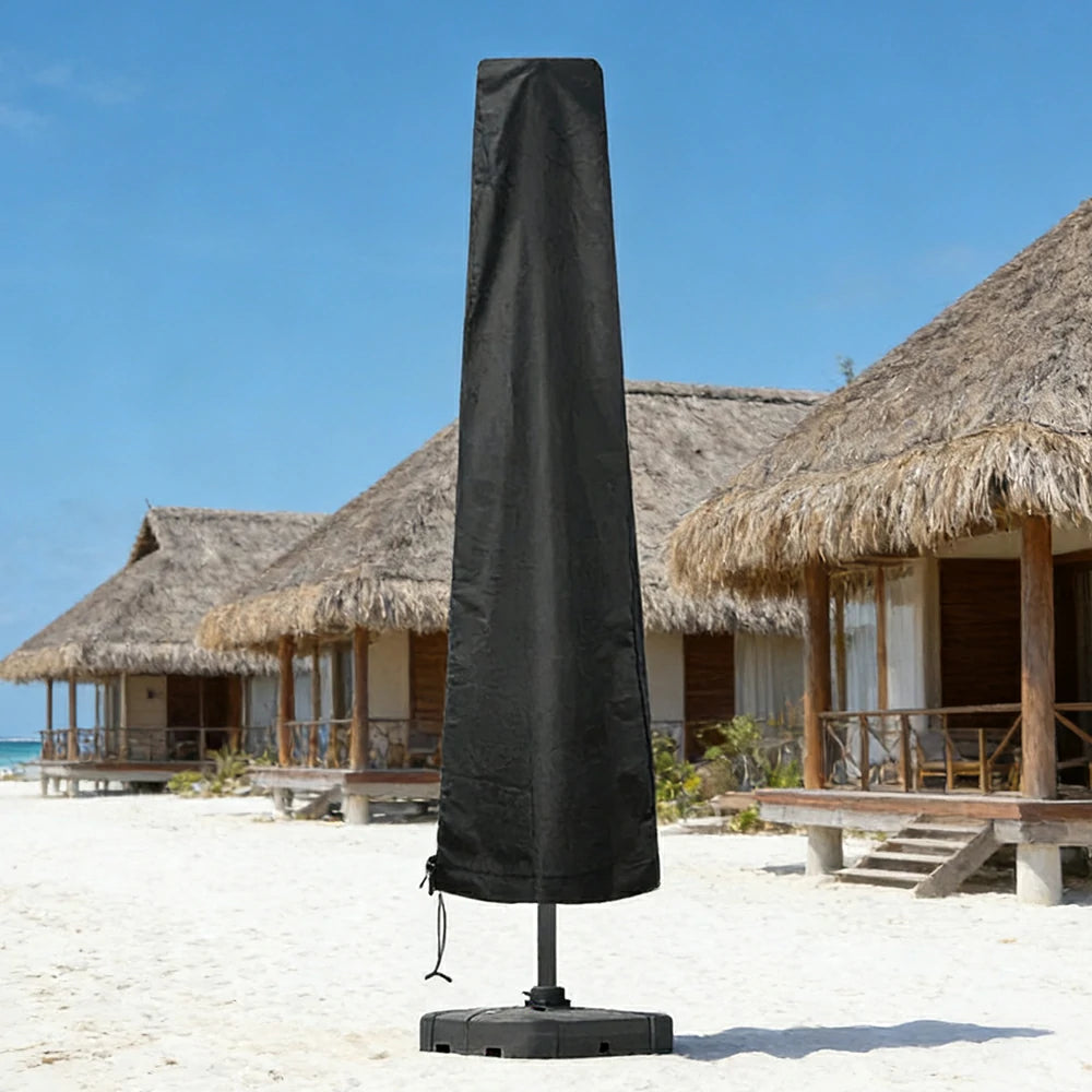 ARIX Outdoor Patio Umbrella Cover 190/240cm - Heavy-Duty Waterproof & Dustproof Protection, Full-Length Storage Cover for Cantilever & Market Umbrellas - Black