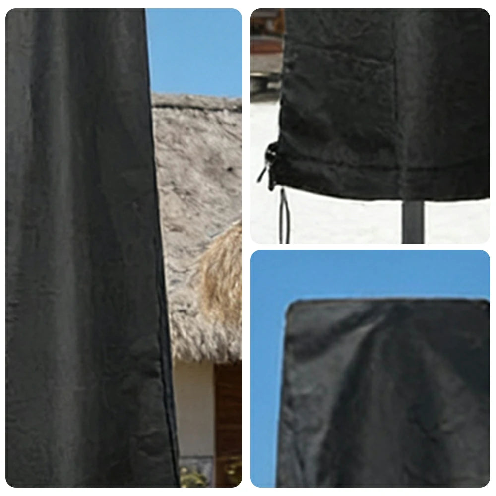 ARIX Outdoor Patio Umbrella Cover 190/240cm - Heavy-Duty Waterproof & Dustproof Protection, Full-Length Storage Cover for Cantilever & Market Umbrellas - Black