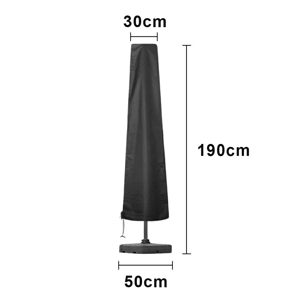 ARIX Outdoor Patio Umbrella Cover 190/240cm - Heavy-Duty Waterproof & Dustproof Protection, Full-Length Storage Cover for Cantilever & Market Umbrellas - Black
