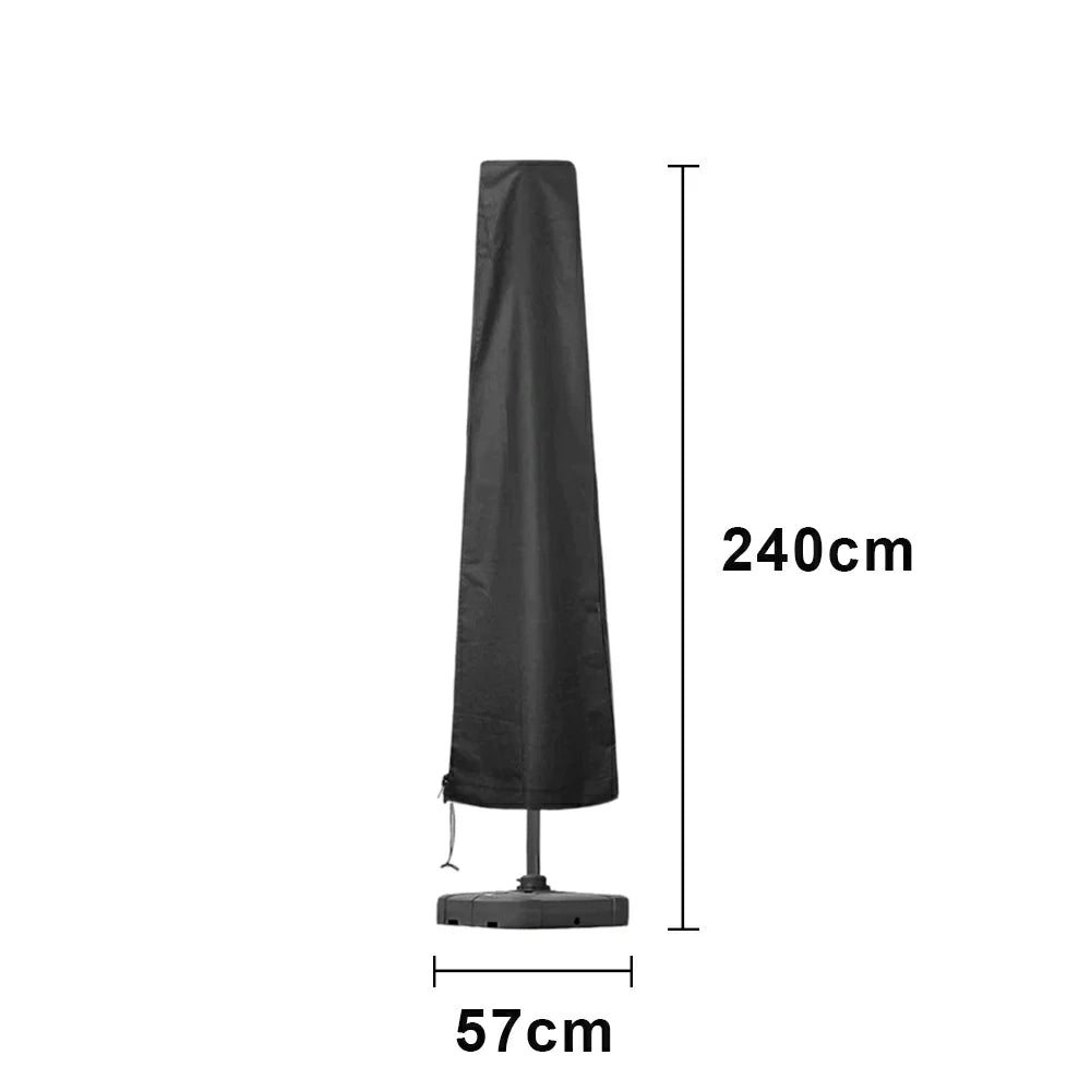 ARIX Outdoor Patio Umbrella Cover 190/240cm - Heavy-Duty Waterproof & Dustproof Protection, Full-Length Storage Cover for Cantilever & Market Umbrellas - Black