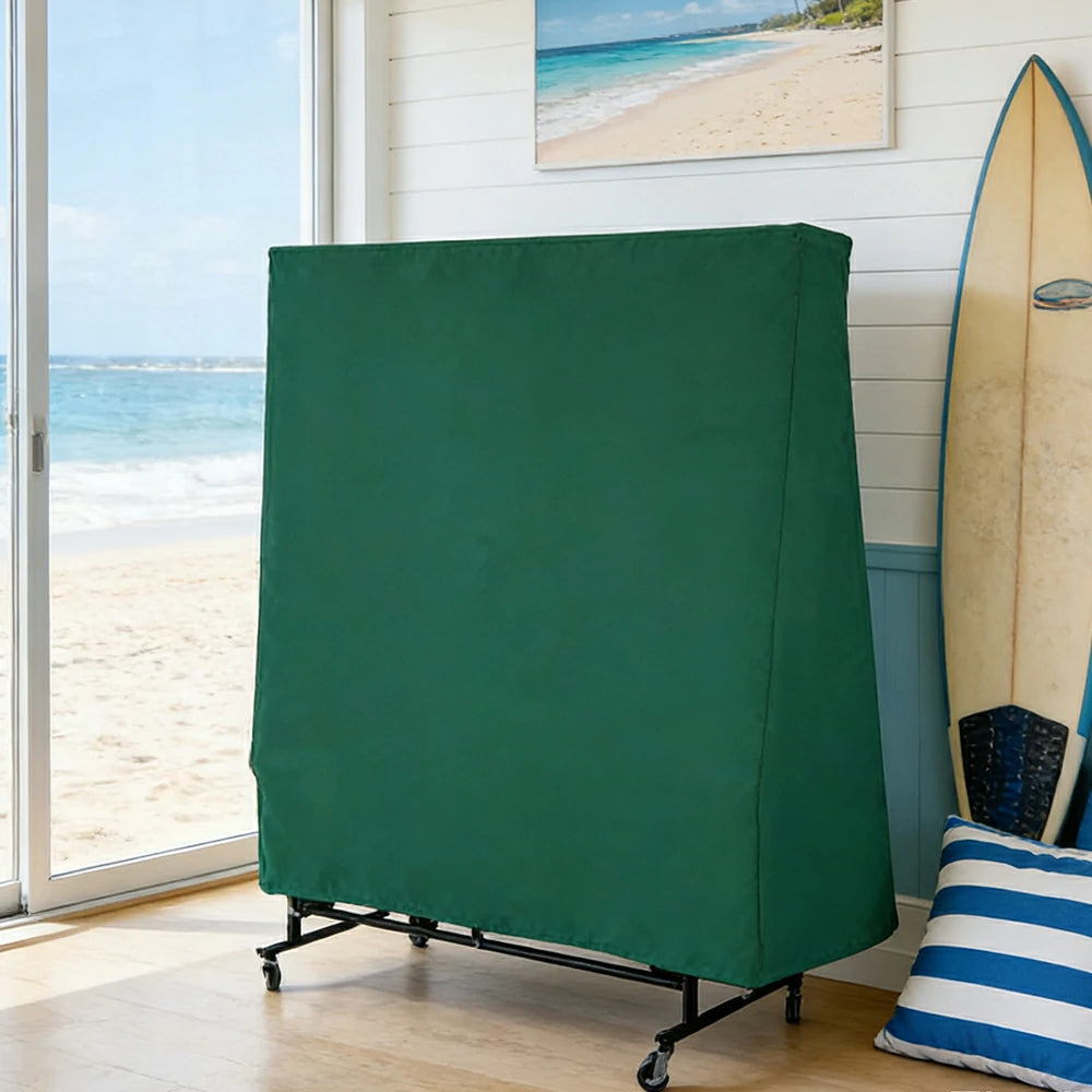 ARIX Foldable Ping Pong Table Cover - Heavy-Duty Waterproof & Dustproof Protection for Indoor & Outdoor Table Tennis Tables - Green