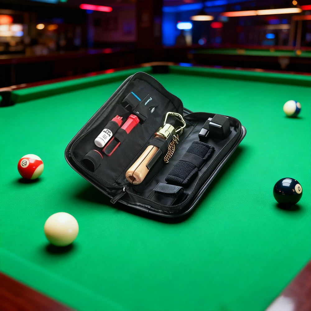 ARIX Deluxe Cue Accessory Wallet, Complete Billiard Tip & Care Toolkit