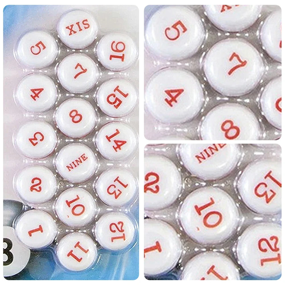 ARIX Kelly Pool Marbles, Durable Resin Numbered Set for Kelly/Pea Pool Games - Red & White Style