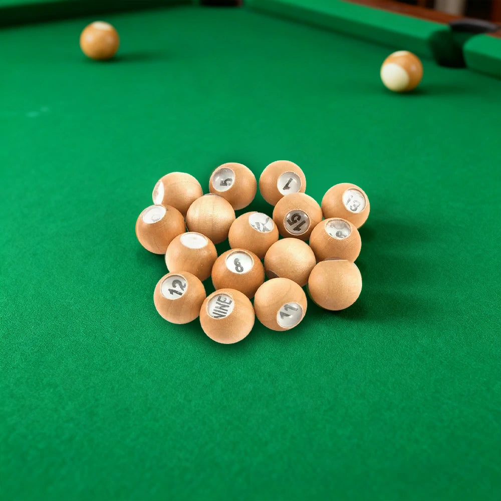 ARIX Kelly Pool Marbles, Durable Resin Numbered Set for Kelly/Pea Pool Games - Wood