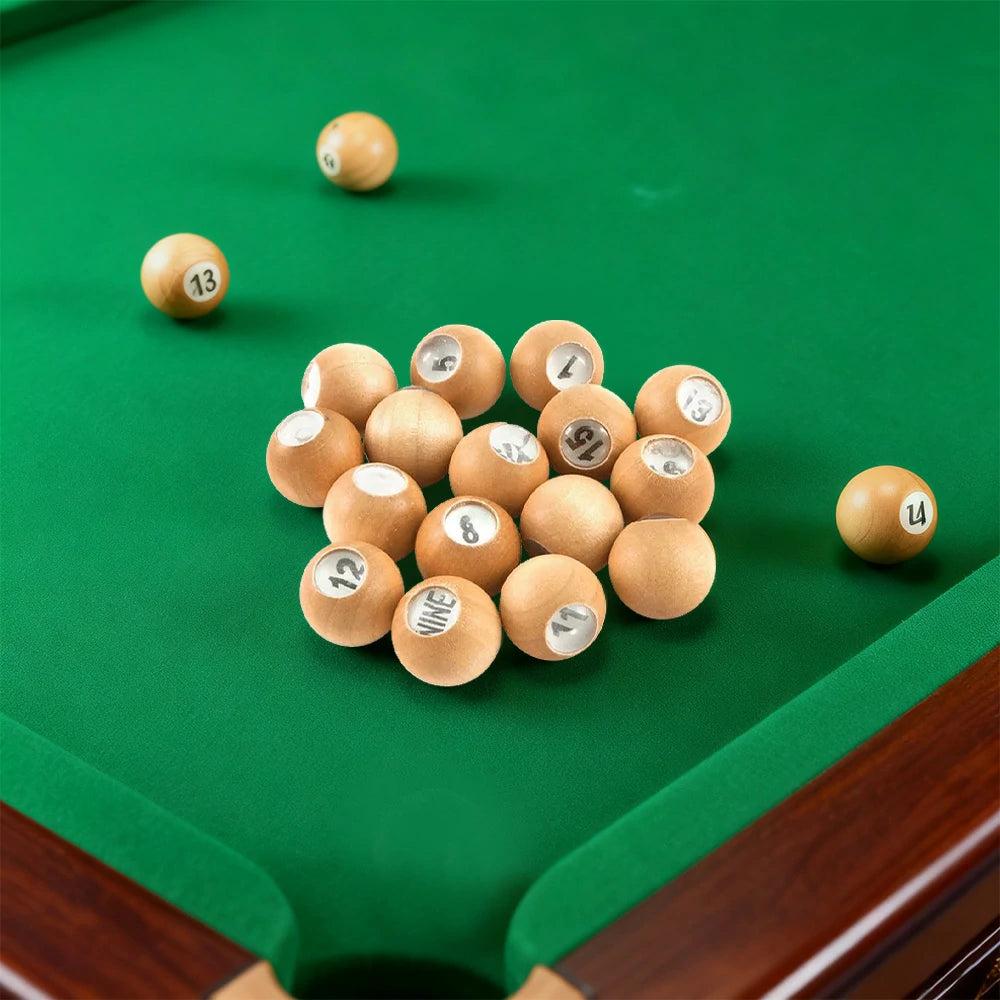 ARIX Kelly Pool Marbles, Durable Resin Numbered Set for Kelly/Pea Pool Games - Wood