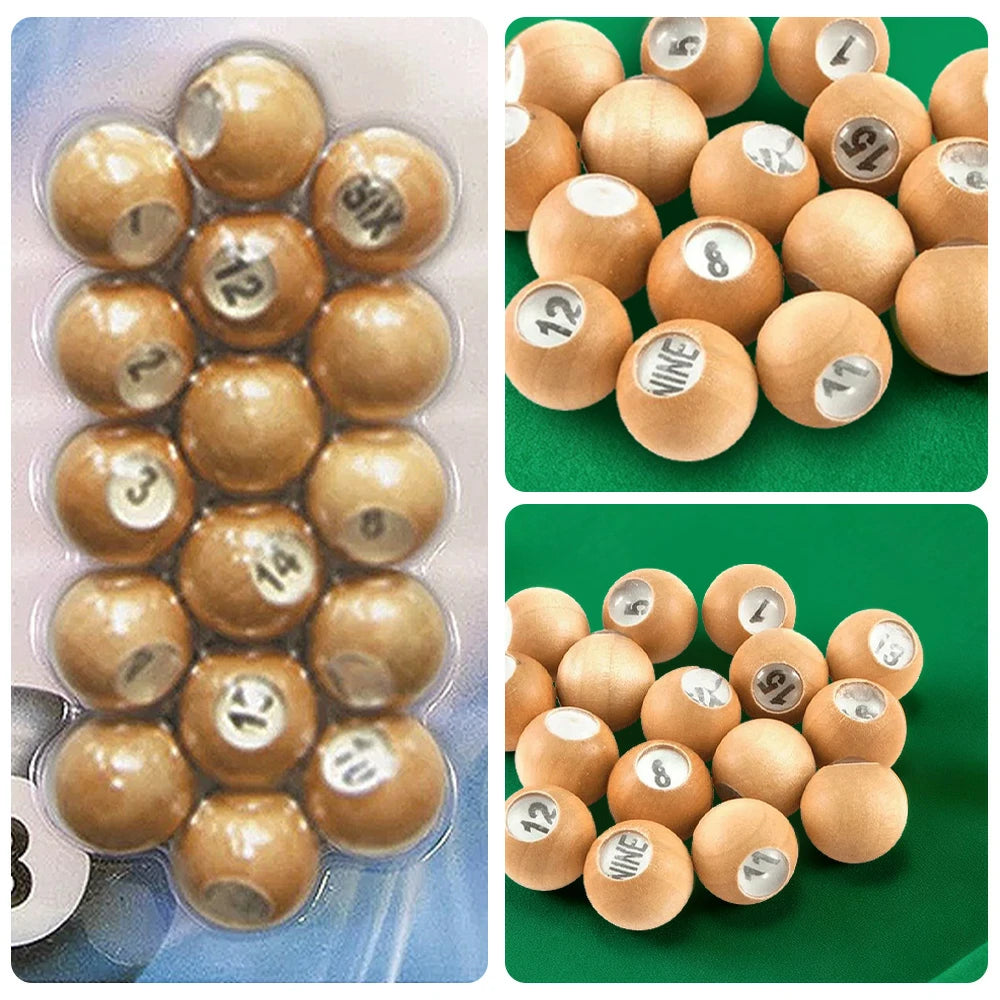 ARIX Kelly Pool Marbles, Durable Resin Numbered Set for Kelly/Pea Pool Games - Wood
