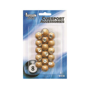 ARIX Kelly Pool Marbles, Durable Resin Numbered Set for Kelly/Pea Pool Games - Wood