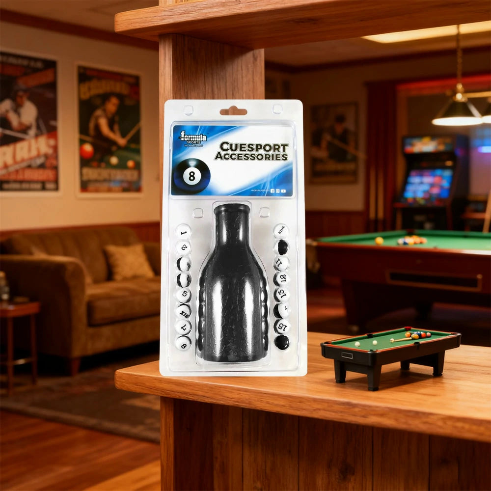 ARIX Leather Kelly Pool Shaker Bottle, Premium Black Shaker for 16 Kelly/Pea Pool Marbles - Black