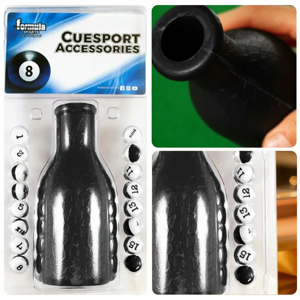 ARIX Leather Kelly Pool Shaker Bottle, Premium Black Shaker for 16 Kelly/Pea Pool Marbles - Black