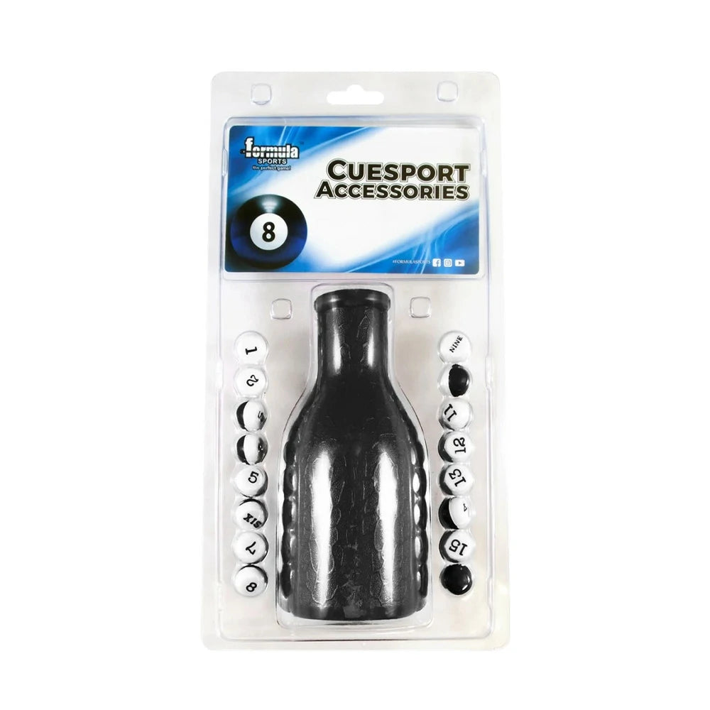 ARIX Leather Kelly Pool Shaker Bottle, Premium Black Shaker for 16 Kelly/Pea Pool Marbles - Black