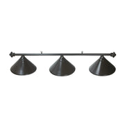ARIX 55" Light Rail, 3-Shade Metal Billiard Lighting with Black Finish - Complete Rail with Matching Black Shades