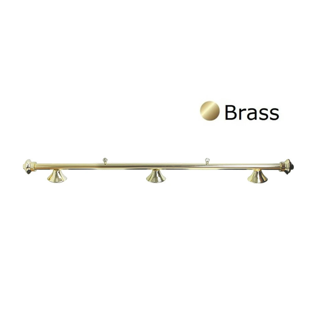 ARIX 55/72" Light Rail, 3-Shade Metal Billiard Lighting with Brass Finish - Complete Rail & Matching Brass Shades