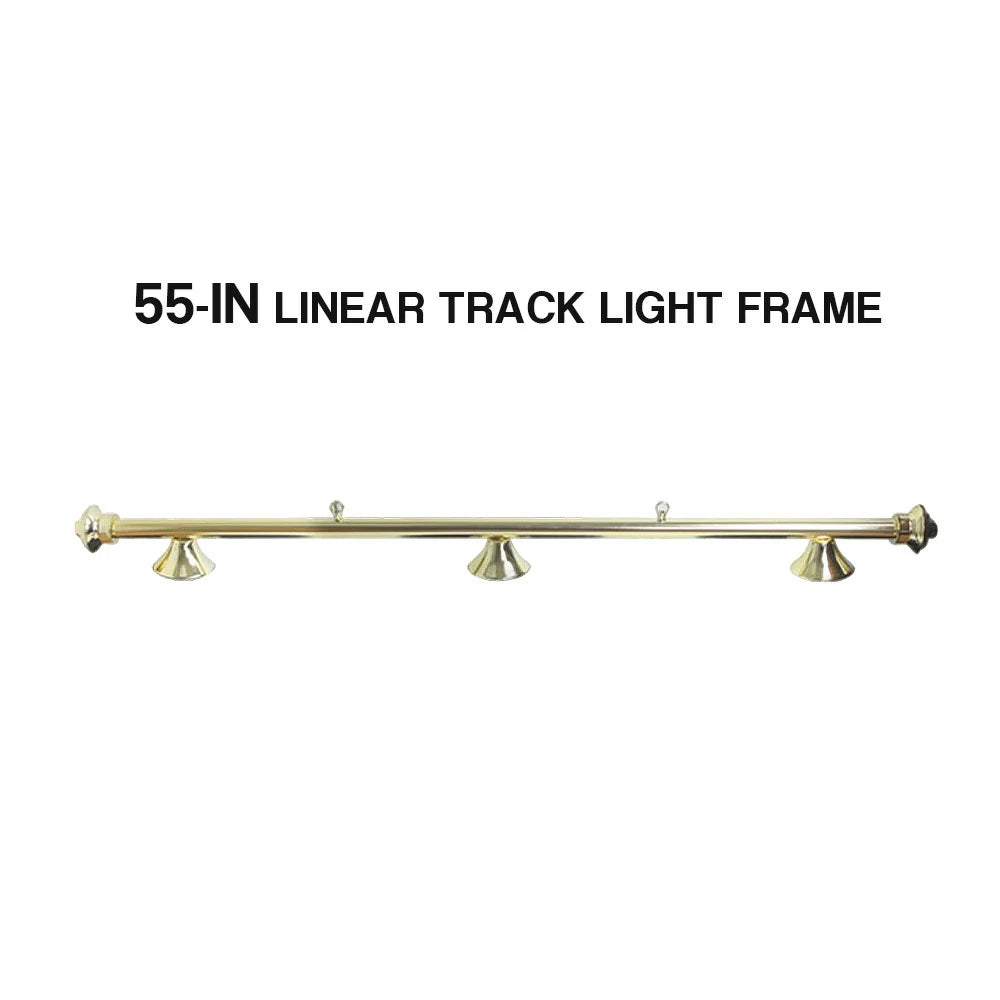 ARIX 55/72" Light Rail, 3-Shade Metal Billiard Lighting with Brass Finish - Complete Rail & Matching Brass Shades