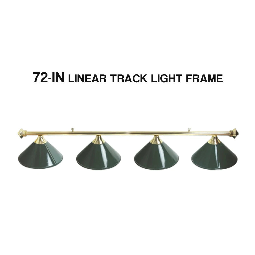 ARIX 55/72" Light Rail, 3-Shade Metal Billiard Lighting with Brass Finish - Complete Rail & Matching Brass Shades