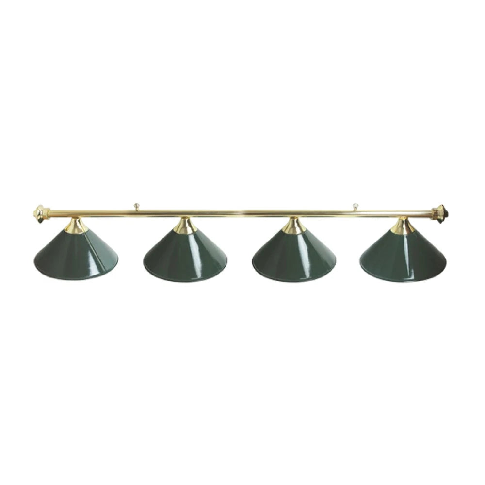 ARIX 55/72" Light Rail, 3-Shade Metal Billiard Lighting with Brass Finish - Complete Rail & Matching Brass Shades