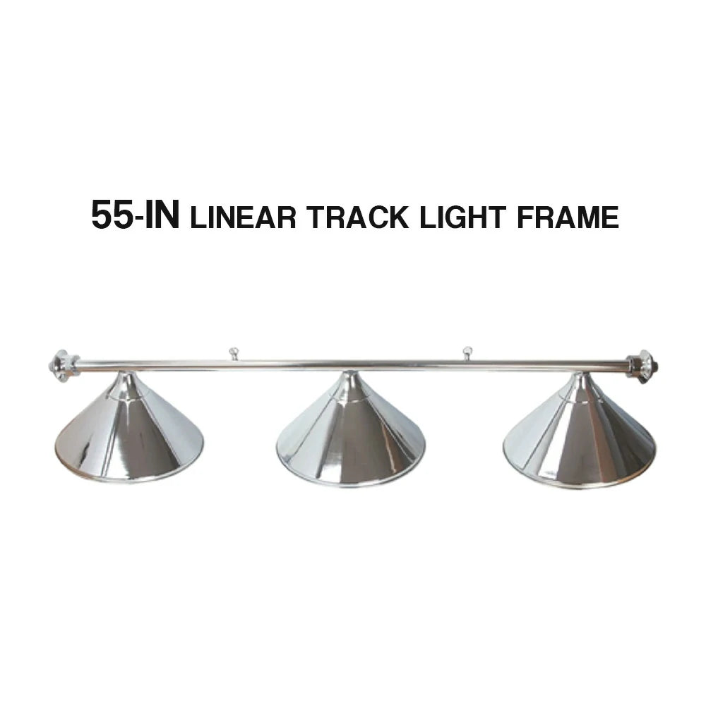 ARIX 55/72" Light Rail, 3-Shade & 4-Shade Metal Billiard Lighting with Satin Chrome Finish - Complete Rail & Matching Satin Chrome Shades