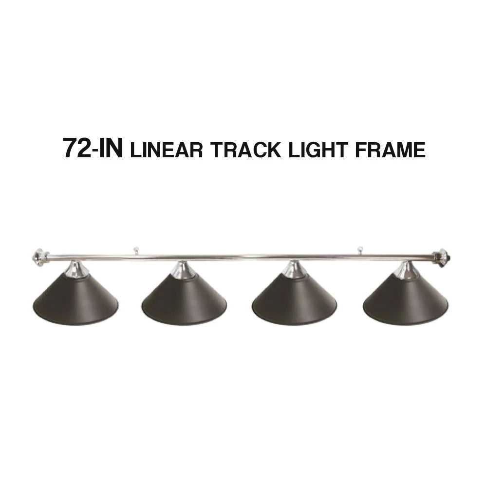ARIX 55/72" Light Rail, 3-Shade & 4-Shade Metal Billiard Lighting with Satin Chrome Finish - Complete Rail & Matching Satin Chrome Shades