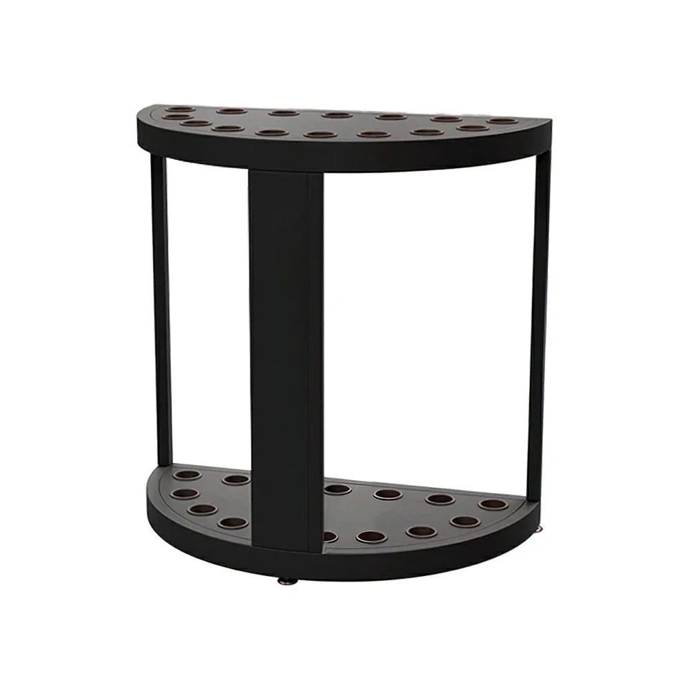 ARIX 15-Hole Cue Rack Space-Saving High-Capacity Iron Frame Rust-Resistant Baked Finish Multi-Slot Design with Soft Rubber Inserts - Black