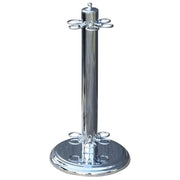 ARIX Metal Cue Stand, 6-Cue Freestanding Holder with Chrome Finish and Stable Round Base - Chrome