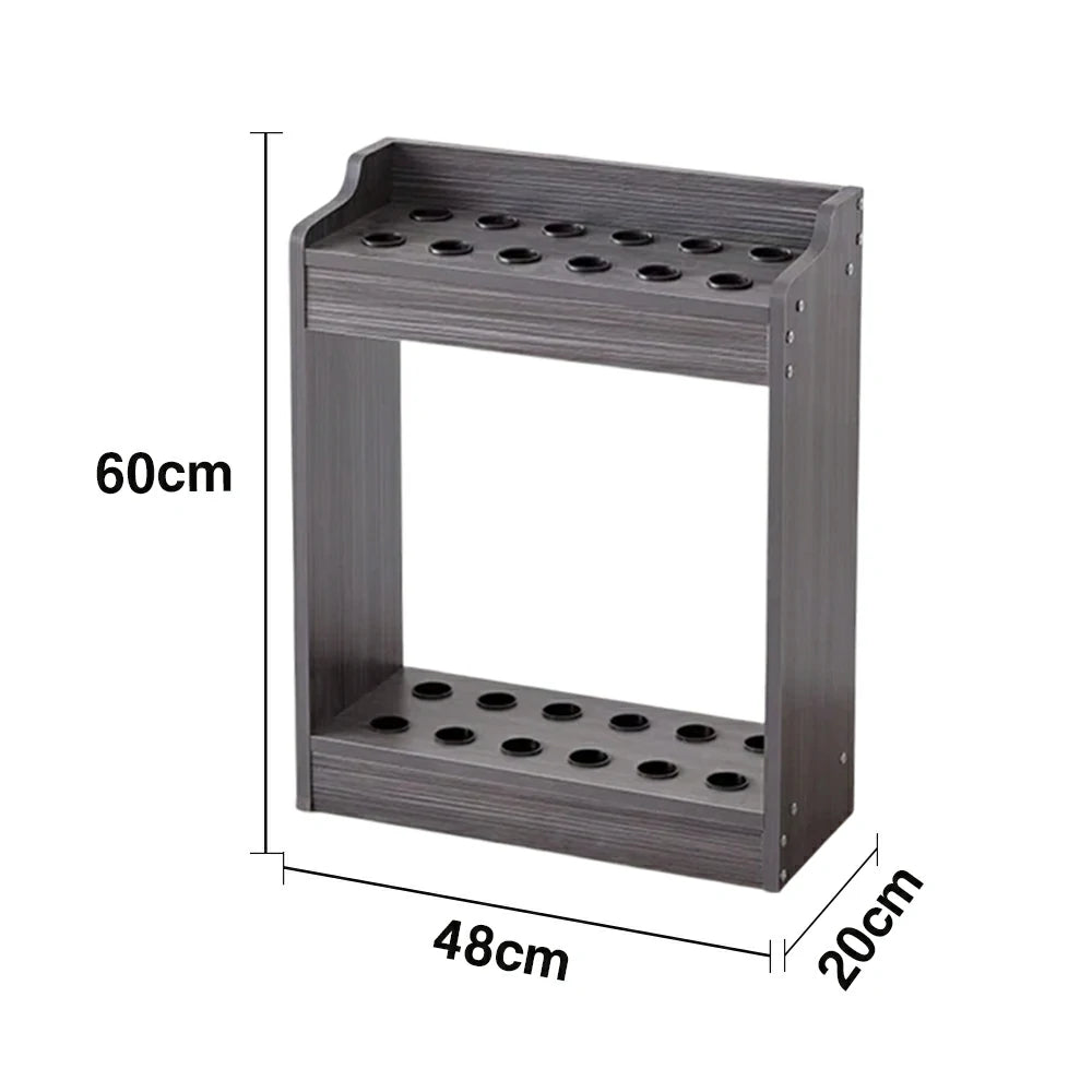 ARIX 12-Hole Cue Rack Space-Saving Stable Design Engineered Wood Build Wall-Optimised Storage with Rounded Edge Protection