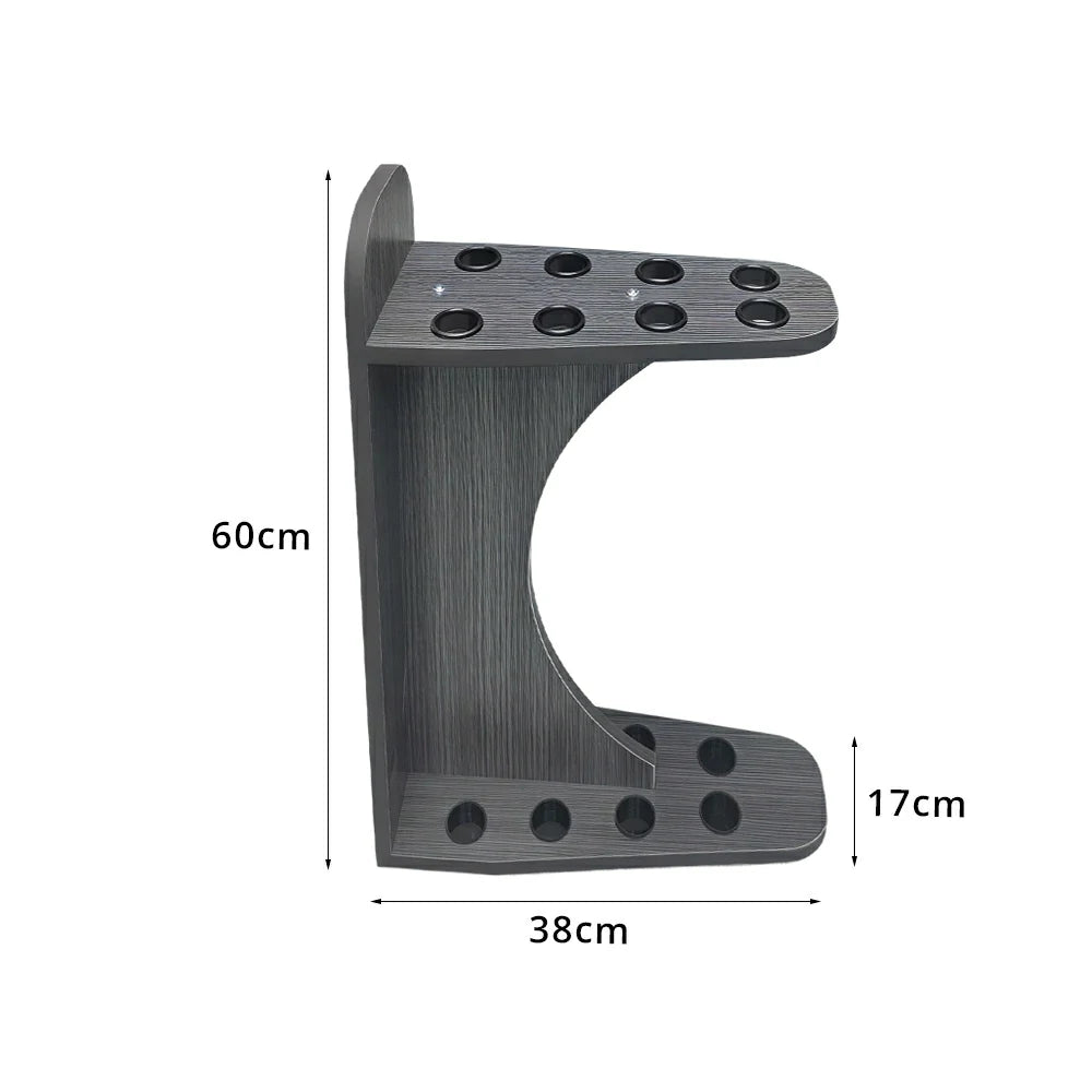 ARIX 8-Hole Cue Rack Space-Saving Stable Design Crescent Shape Wall-Optimised Storage with Rounded Edge Protection