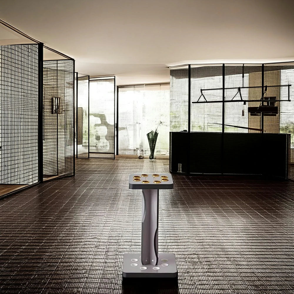 ARIX 8-Hole Cue Rack Space-Saving Stable Build Compact Stand Design Wall-Optimised Storage with Smooth Protective Edges - Grey