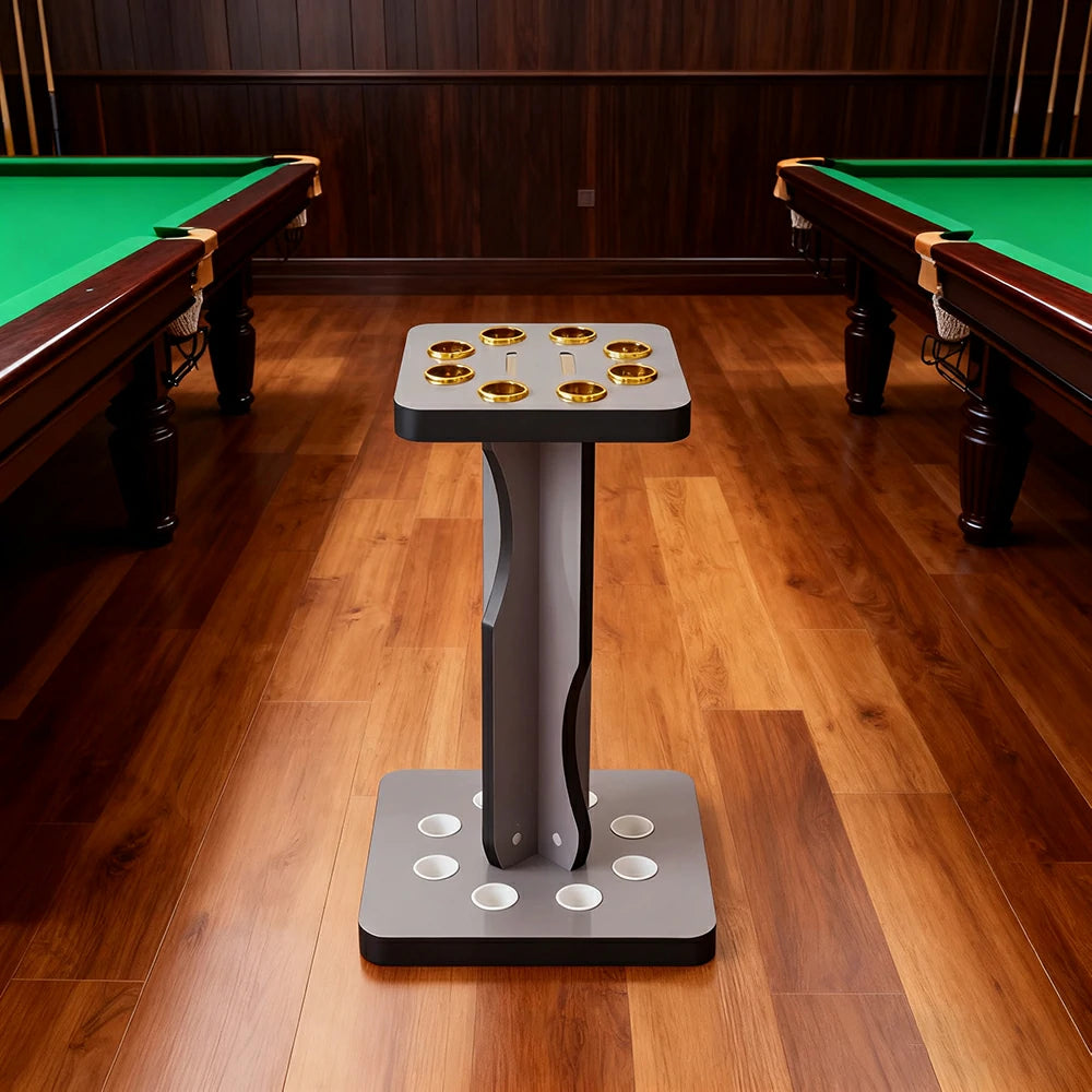ARIX 8-Hole Cue Rack Space-Saving Stable Build Compact Stand Design Wall-Optimised Storage with Smooth Protective Edges - Grey